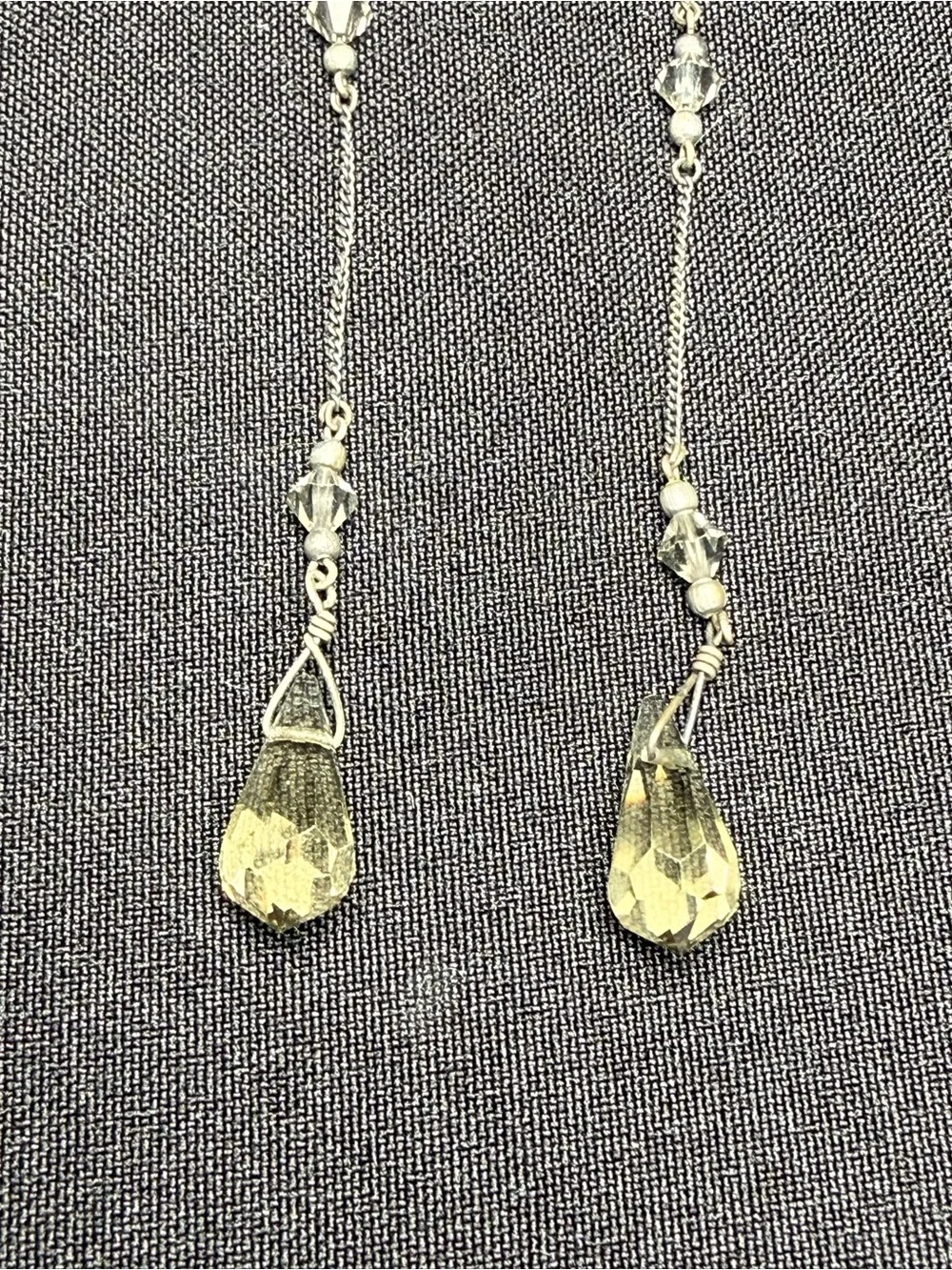 Boutique Earthy Crystal Multi Way Wrap Lariat Necklace & Earring Set